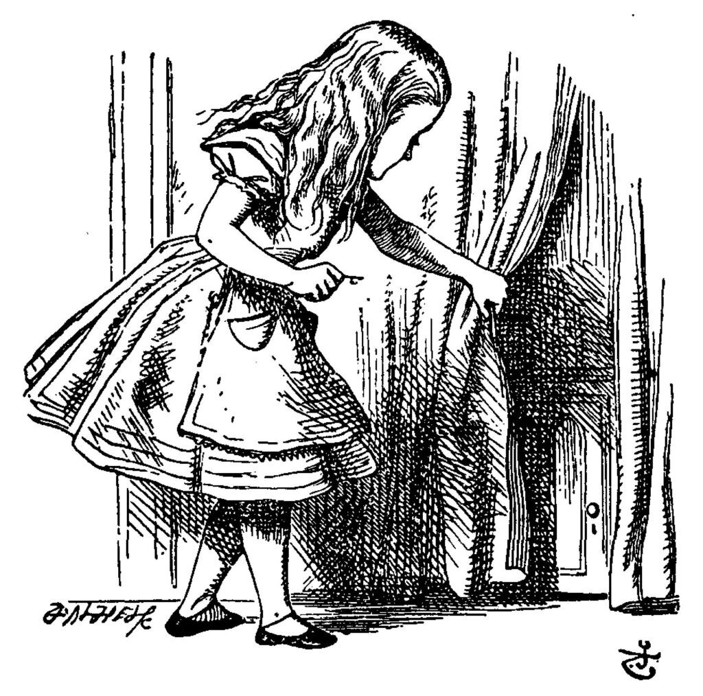 Illustration d'Alice au pays des merveilles, le thème du défi CTF de capture du drapeau Wonderland de NinjaJC01 sur le site d'apprentissage en cybersécurité TryHackMe.